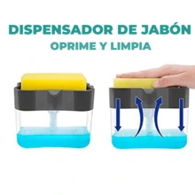 Soap Dispenser With Fiber For Kitchen Liquid Cleaning Gel - Silver - View 2