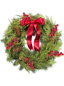 10 件人造松枝,帶有聖誕冬青和紅色漿果莖,適用於花環裝飾、聖誕樹裝飾、禮品包裝 - 彩色 - 查看 3