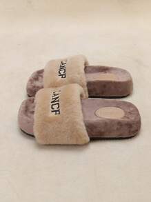 Women's Winter Fashion Thick-soled Furry Slippers For Outdoor & Indoor With Increased Sole And Style