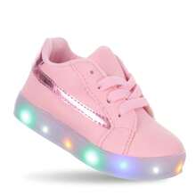 Tenis Infantil Luminoso Com Luzinha de Led Meninas Rosa ou Branco