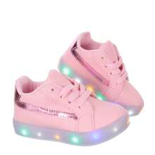 Tenis Infantil Luminoso Com Luzinha de Led Meninas Rosa ou Branco