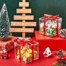 1pc Acrylic Boxes for Candy Acrylic Box with Lid  Clear Candy Box for Display Plastic Square Cube Jewelry Storage Box Transparent Wedding holiday gifts - Clear - View 2