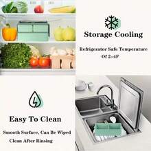 1400ML Double-Layer Plastic Lunch Box With Dividers, 3 Compartments, Leak-Proof Lid, Microwavable - Blue - View 4