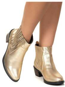 Women Fashion Boots - 金色 - 查看 2
