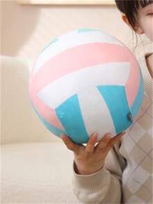 Đồ chơi sang trọng bóng chuyền mô phỏng, Gối nhồi bông bóng chuyền trang trí, Gối trang trí mềm và mịn, Quà tặng sinh nhật/giáng sinh - Màu xanh nhạt - Xem 2