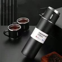 1 件 500 毫升/16.9 盎司不銹鋼真空隔熱咖啡杯,帶咖啡杯,適合冷熱飲料、水瓶、學校用品、商務和戶外使用