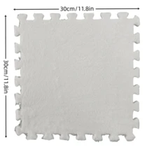 6入組拼接式正方形地毯地墊,柔軟防滑耐磨耐污,適用於臥室、客廳和床邊 - 3片白色+3片黑色 - 查看 6