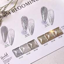 15毫升閃爍閃粉凝膠反光閃粉凝膠指甲油閃粉收藏指甲油凝膠指甲油uv凝膠指甲沙龍亮光漆適合派對和日常風格（金色） - 香檳色 - 查看 7