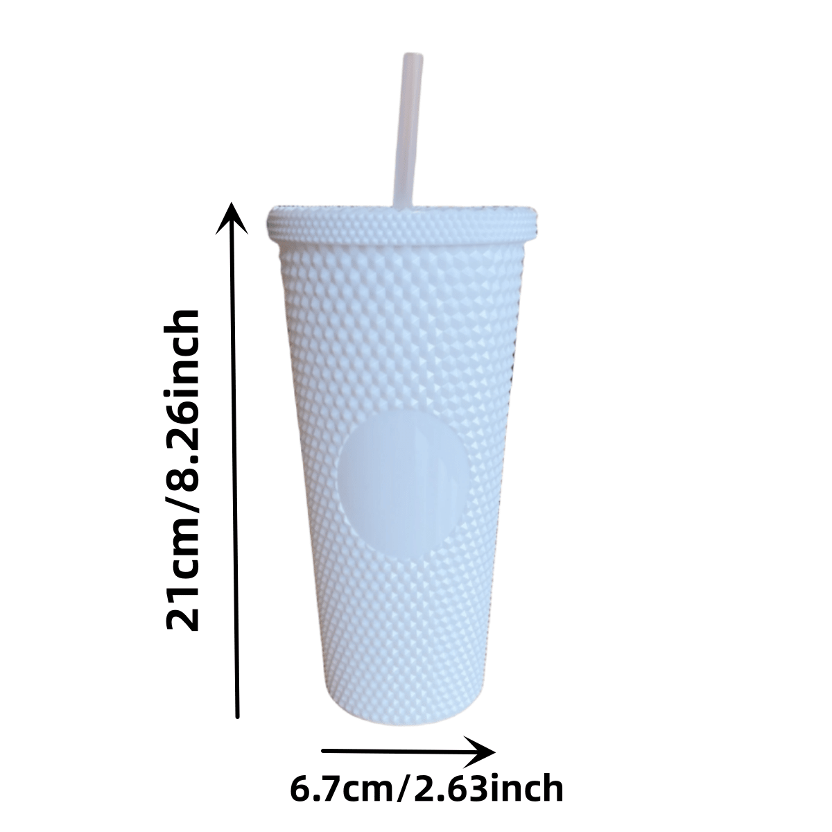 1pc White Flat Bottom Drinking Glass With Straw SHEIN USA