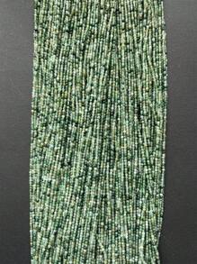 2 毫米綠色苔蘚瑪瑙玉天然石珠寶石項鍊寶石手鍊耳環珠寶套裝製作 Diy 聖誕節感恩節派對舞會設計 - 綠色 - 查看 4