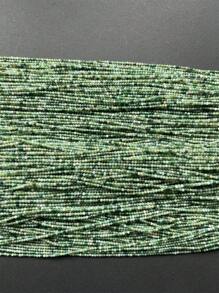 2 毫米綠色苔蘚瑪瑙玉天然石珠寶石項鍊寶石手鍊耳環珠寶套裝製作 Diy 聖誕節感恩節派對舞會設計 - 綠色 - 查看 6