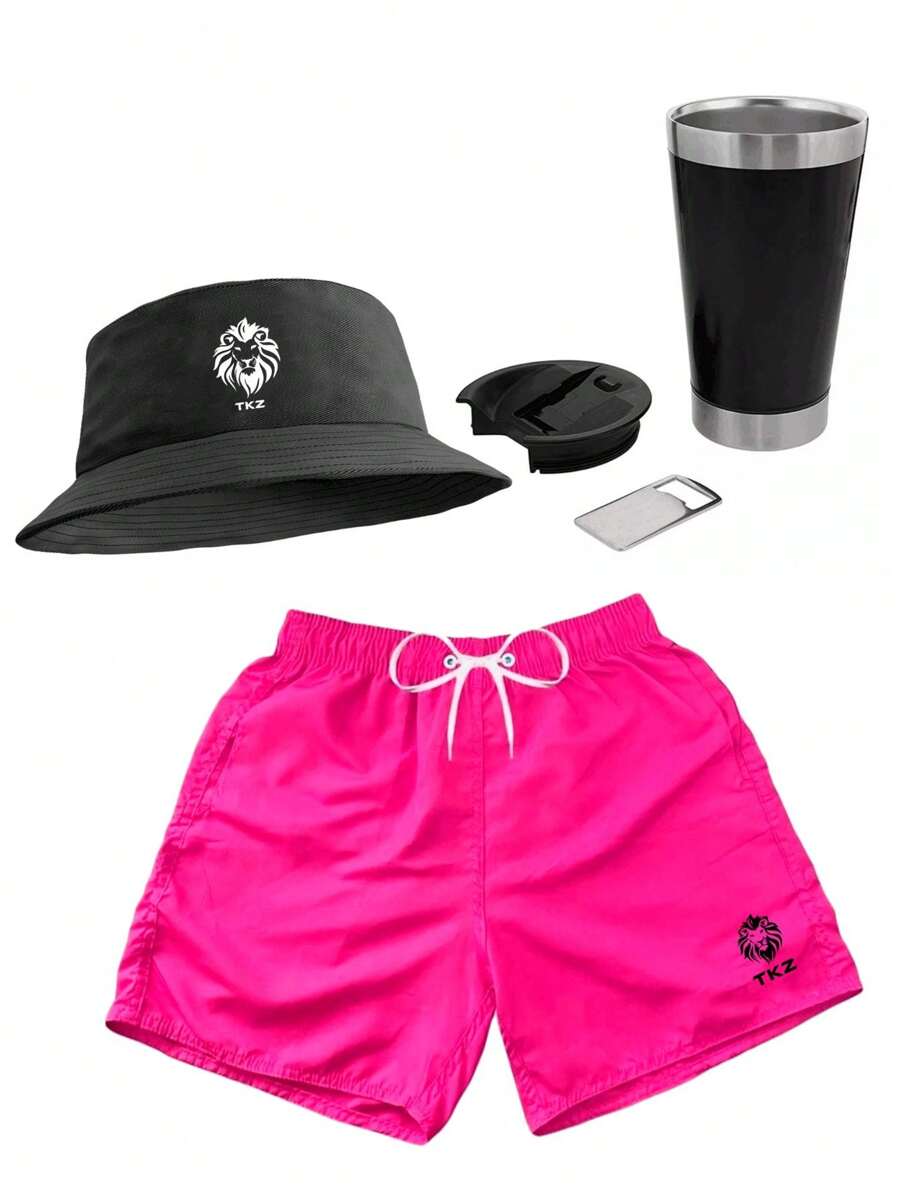 Men Two-piece Outfits - 粉色 - 查看 1