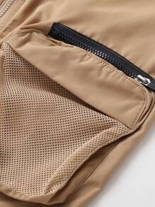 Annil 男孩時尚休閒工作服，背心、外套和背心，卡其色 - 卡其色 - 查看 4