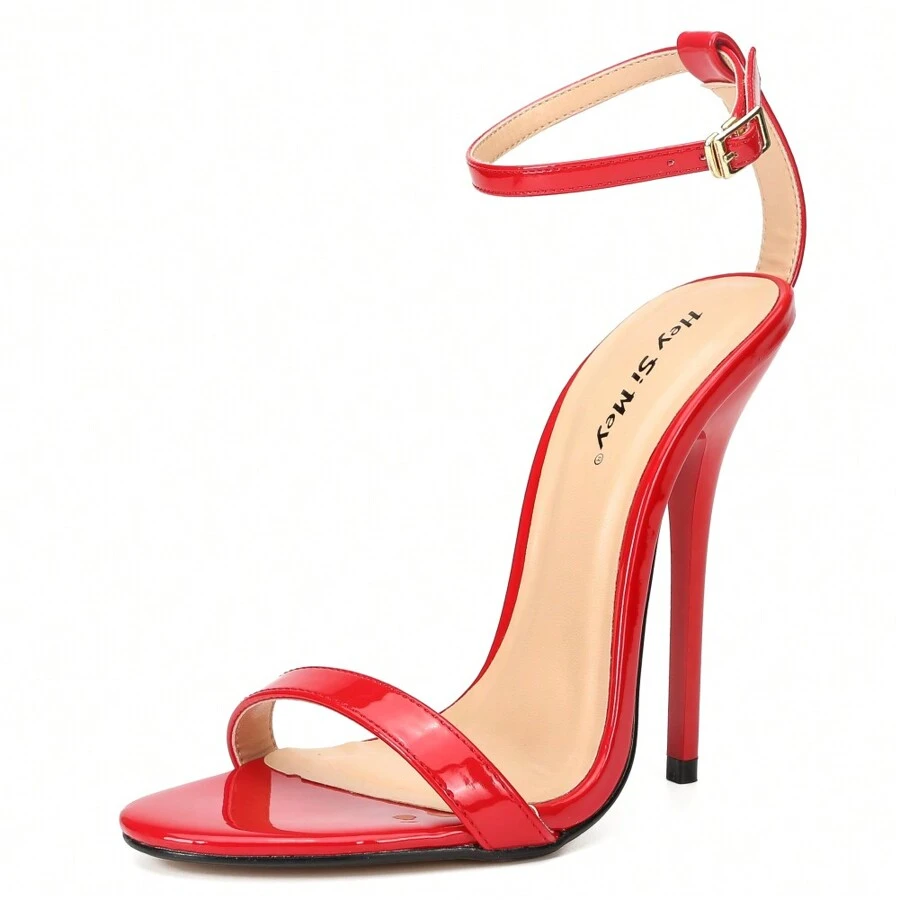 Unisex Men's Women's Strappy Sandals Heels, Stilletos High Heeled Sandals - 紅色鏡面 - 查看 1
