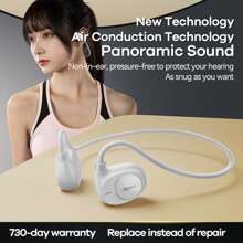 Remax非入耳式氣導無線耳機,ipx5級防水,獨特震撼音質,佩戴舒適,智慧觸控,低功耗快速連接,廣泛兼容,超強續航,輕鬆使用,fcc&ce認證,黑色 - 黑色 - 查看 6