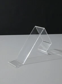 1pc Acrylic L-Shaped High-Heel Sport Shoe Support Stand For Display, With Protective Film - Clear - View 1
