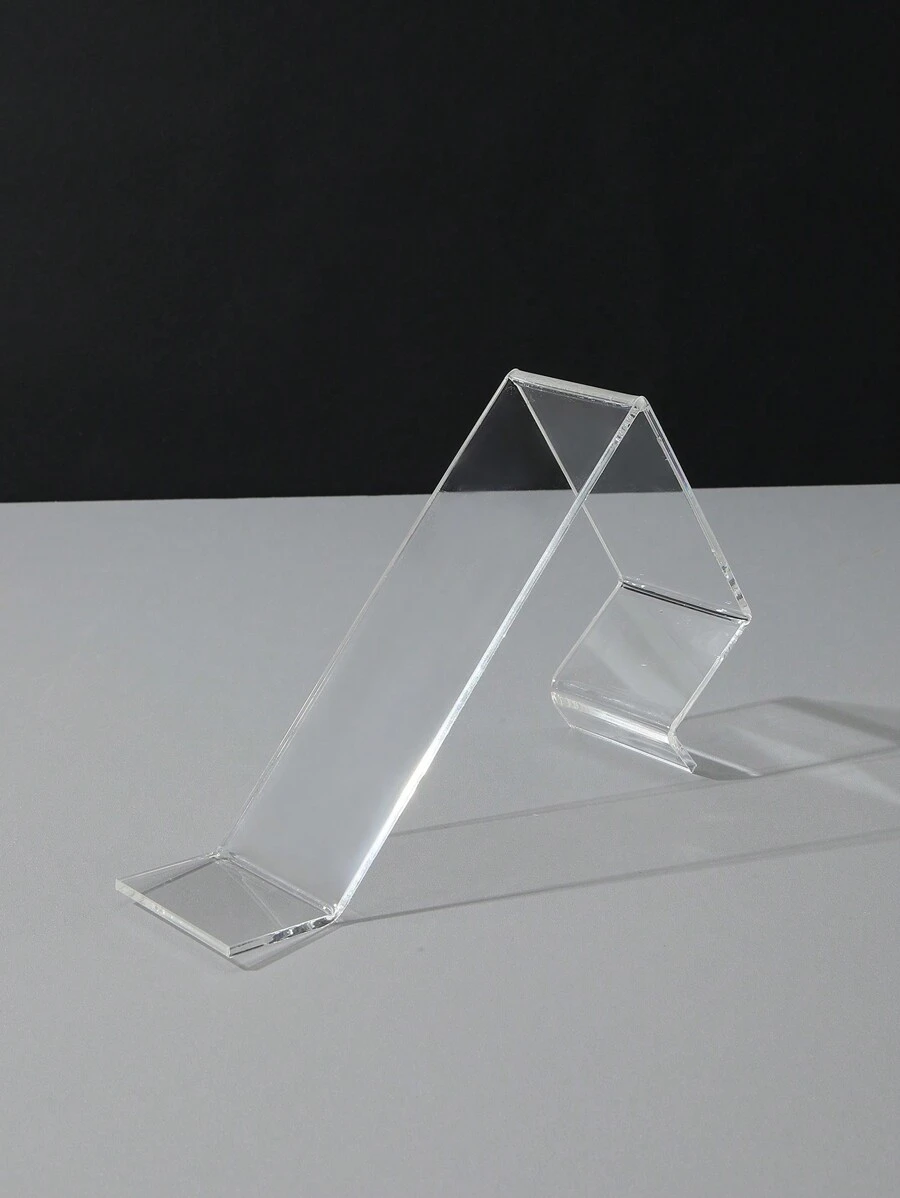 1pc Acrylic L-Shaped High-Heel Sport Shoe Support Stand For Display, With Protective Film - Clear - View 1