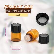 100pcs 1ml (1/4 Dram) Amber Glass Mini Sample Bottles, Essential Oil Vials - Brown - View 4