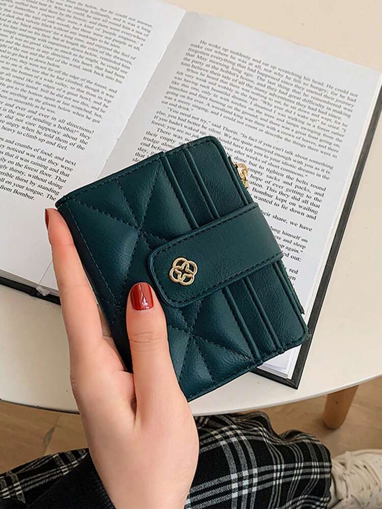 Women's Geometric Casual Metal Detail Bifold Short Wallet For Women Wallet Purse Wallet Small Wallet