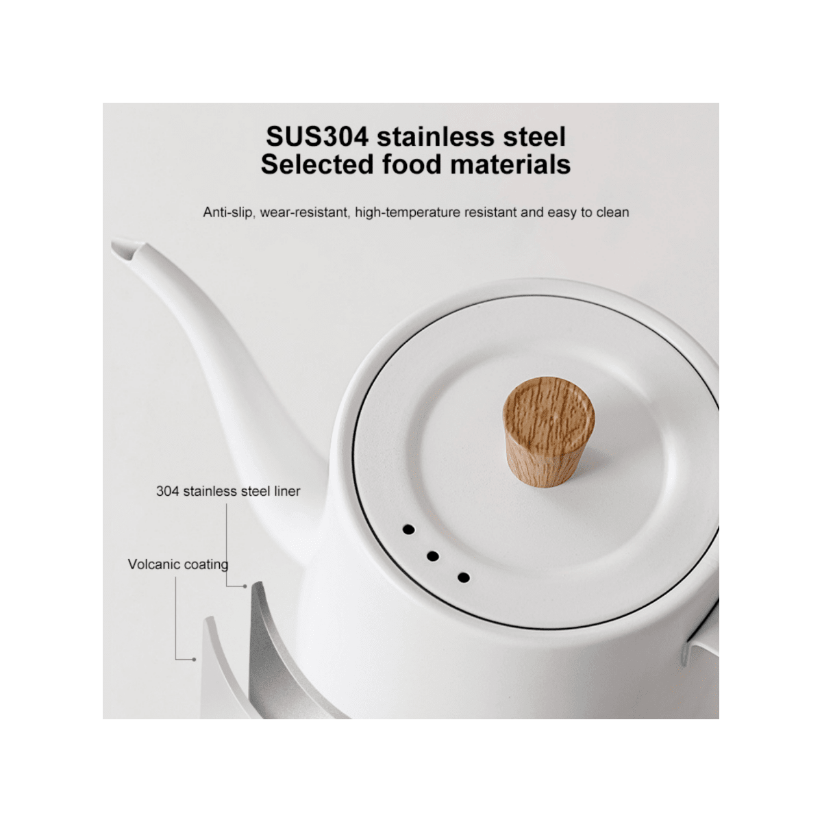 Electric Gooseneck Kettle 1000W Hand Brew Coffee Pot Jug Slender Mouth