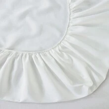 4入組簡約風和舒服素色床亚麻(1入組床單,1入組床墊套,2入組枕套)適用於四季 - 白色 - 查看 6