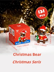 1set Abs Christmas Toy Building Blocks, Santa Claus Stacking Toys, Christmas Holiday Gift Set, Christmas Gift, Christmas Decor Block Toy, Christmas Tree Room Decoration - Multicolor - View 8