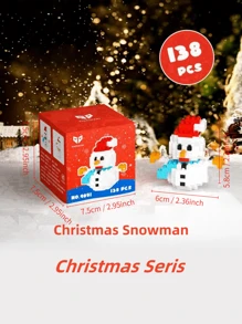 1set Abs Christmas Toy Building Blocks, Santa Claus Stacking Toys, Christmas Holiday Gift Set, Christmas Gift, Christmas Decor Block Toy, Christmas Tree Room Decoration - Multicolor - View 7