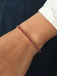 1 件 2 毫米微水晶水钻弹性手链/手镯，适合女士，闪亮时尚配饰，适合派对和日常佩戴，多种颜色可选