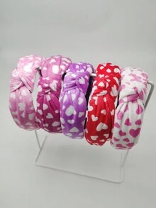 1入女性可愛心形結綁米色毛絨髮箍,時尚保暖的日常穿戴及慶祝活動髮飾