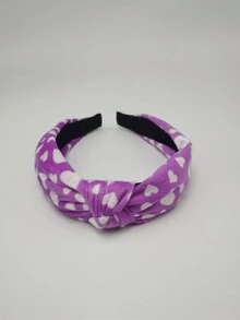 1入女性可愛心形結綁米色毛絨髮箍,時尚保暖的日常穿戴及慶祝活動髮飾