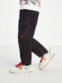 Annil Boys Spring And Autumn Soft And Comfortable Loose Trousers Black - Black - View 3