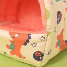 圖案溫暖毛絨寵物床適用於小和中等的倉鼠,合適的適用於秋天和冬天睡眠 - 米色 - 查看 4