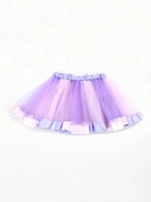 Falda Tutú De Tul Con Cinta Morada Y Cinta Rosa Para Niñas Preadolescentes Con Hilo De Red Para Actuación O Espectáculo En El Escenario - Multicolor - Ver 3