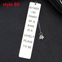 Letter Pattern Bookmark, Stainless Steel Teacher's Day Bookmark - Silver - View 3