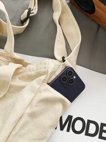 1 件大容量简约手提包带肩带男士包，适合日常、工作、学校、骑自行车，帆布制成，休闲设计礼物秋季圣诞节尖叫男士手提包大包学校笔记本电脑感恩节旅行冬季钱包假日收纳包电脑沙滩包健身包男士礼物徒步旅行学生多功能户外便携时尚休闲爸爸礼物男友礼物手拿包度假趣味礼物胸包侧包挎包皮包流浪包臀包 - 米色 - 查看 6