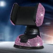 Juego De Accesorios Para Coche Con Diamantes De Imitación De Color Rosa, 18 piezas., Incluida La Cubierta Del Volante Con Diamantes De Imitación, Decoraciones Interiores Del Coche - Rosa - Ver 3