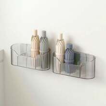 1入組長短柄雨傘收納架,壁掛設計,無需鑽孔,極簡風格,適用於家居