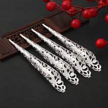 10入組銀色指甲尖爪戒指,古代女王服飾指尖爪甲戒指裝飾配件,可用作萬聖節cosplay戲劇舞蹈表演的手指關節保護器