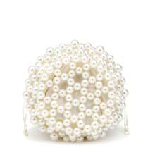 閃亮閃爍、閃閃發光,優雅精美的一件米色手編人造珍珠桶形女式手袋,適合晚宴裝扣包、晚宴派對女士手袋,適合女性,非常適合派對、婚禮、舞會和晚宴/宴會,是送給女性的最佳禮物 - 米色 - 查看 8