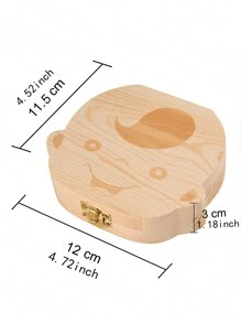 1pc Wooden Kids Tooth Storage Box, Baby Tooth Collection Box, Infant Tooth Fairy Keepsake Box (One Random Style) Baby Shower Easter Gifts Things For Girls/Boys - Multicolor - View 3