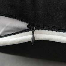 1個現代簡約風格的絨面帶編邊單色套,適用於模型房裝飾抱枕墊 - 黑色 - 查看 3