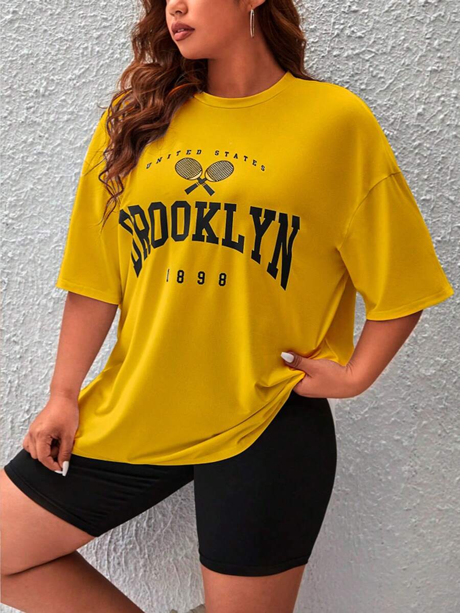 Women T-Shirts - 芥末黃 - 查看 1