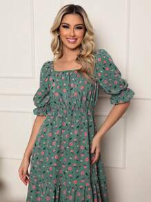 Women Dresses - 墨綠色 - 查看 3