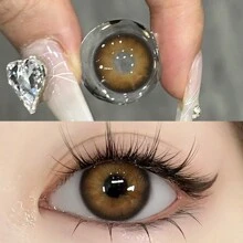 EYESHARE 1 副自然色软性隐形眼镜眼部彩妆美容镜片化妆 14.2 毫米年度使用万圣节服装角色扮演 - 巧克力棕 - 查看 6