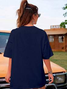 Women T-Shirts - Màu xanh hải quân - Xem 2