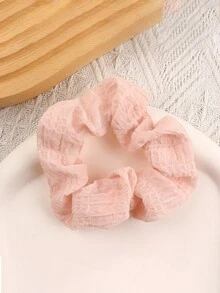 2入組女孩髮飾：糖果色系髮圈和泡芙格子皺褶髮圈（隨機顏色） - 彩色 - 查看 2