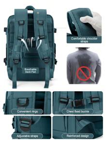 大容量旅行背包男士背包女生轻便休闲2023新款鞋位垃圾袋干湿分离袋带USB接口商务旅行包电脑包适合16英寸电脑适合工作和学校使用假日商店配件包行李箱旅行收纳袋旅行用品女士包男士礼物户外女士礼物 - 水鴨藍 - 查看 9