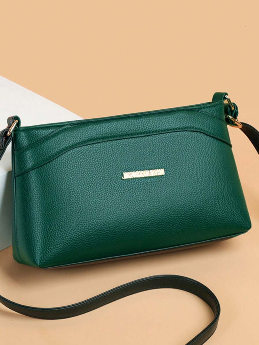 新款中年母親肩背包,時尚柔軟皮革側揹包,秋冬季大容量小方包