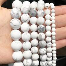 Natural Stone Round Matte Howlite Tiger Eye Turquoise Fashion Loose Spacer Beads for Jewelry Making DIY Bracelets Necklace for Women
