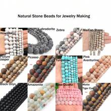 Natural Stone Round Matte Howlite Tiger Eye Turquoise Fashion Loose Spacer Beads for Jewelry Making DIY Bracelets Necklace for Women